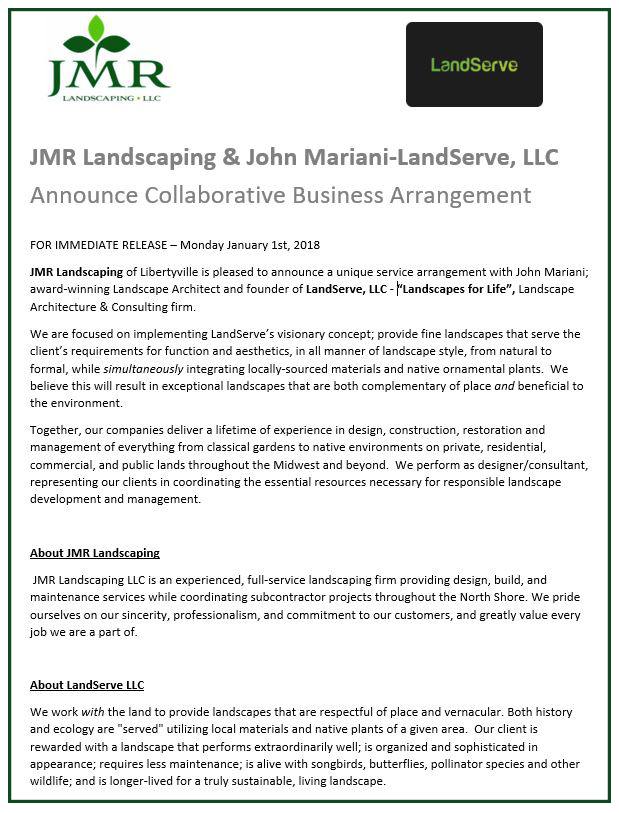 JMR Landscaping & John Mariani - LandServe, LLC
